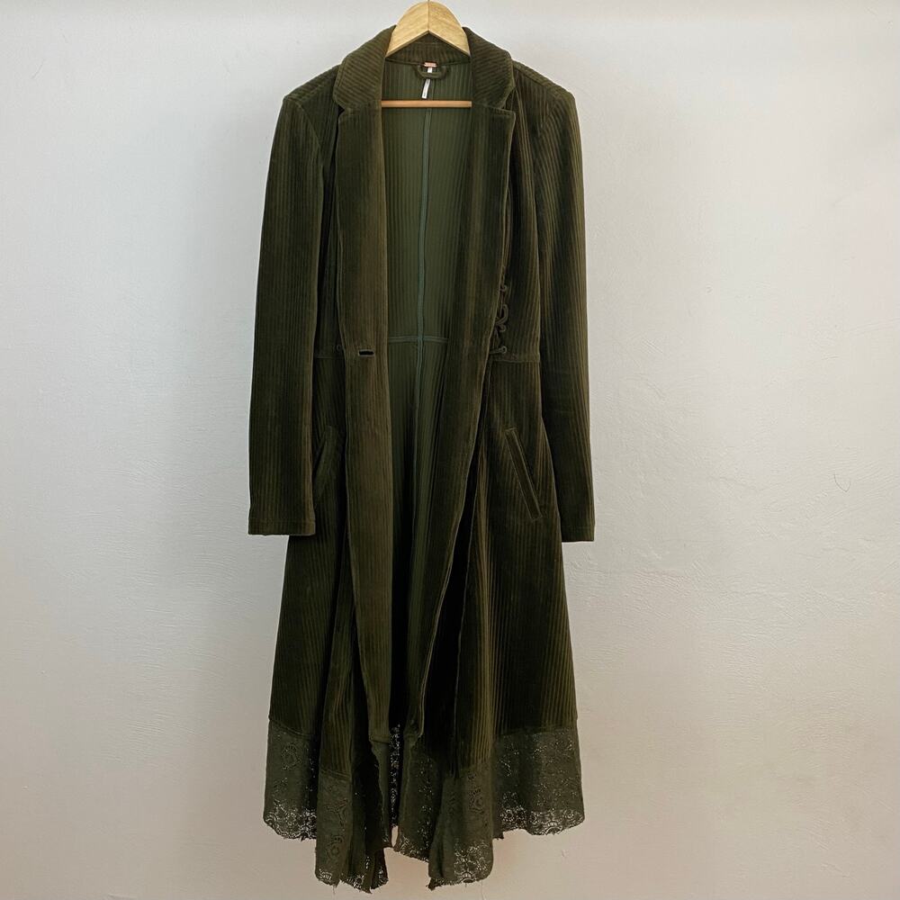 Free People Drippy Lace-Up Cord Duster - Martini - Size Small - Picture 5 of 12